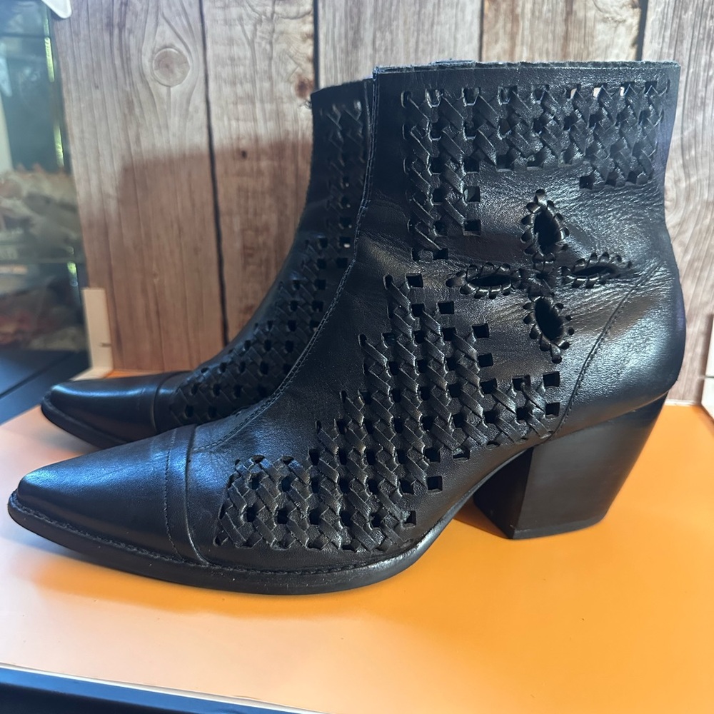 Black Leather Ankle Boots by Matisse.